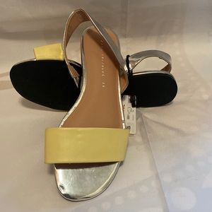 Zara  sandal silver and yellow